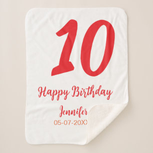 10. Geburtstag Hinzufügen Name Datum Jahr rote Vor Sherpadecke