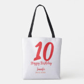 10. Geburtstag Hinzufügen Name Datum Jahr rote Vor Tasche (Rückseite)