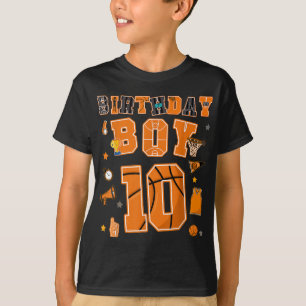 10. Geburtstag Junge 10 Yr Basketball Party 10 Jah T-Shirt