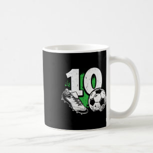 10. Geburtstag Junge Fußballspieler Fußll 10 Jahre Kaffeetasse