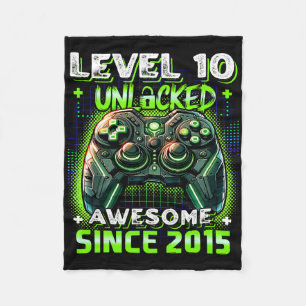 10. Geburtstag Junge Level 10 Gamer 10 Jahre Video Fleecedecke