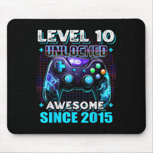 10. Geburtstag Junge Level 10 Gamer 10 Jahre Video Mousepad