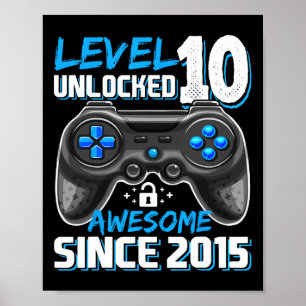 10. Geburtstag Junge Level 10 Gamer 10 Jahre Video Poster