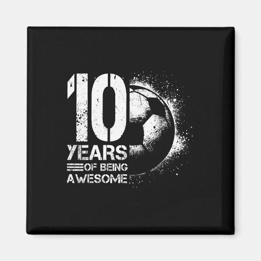 10. Geburtstag Junge Mädchen Fußballspieler Fußb 1 Magnet (Vorne)