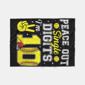 10. Geburtstag Junge Softll Peace Out Einstellige Fleecedecke (Vorderseite (Horizontal))