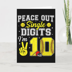 10. Geburtstag Junge Softll Peace Out Einstellige  Karte