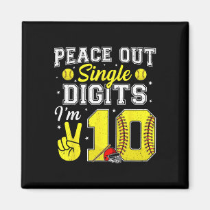 10. Geburtstag Junge Softll Peace Out einstellige  Magnet