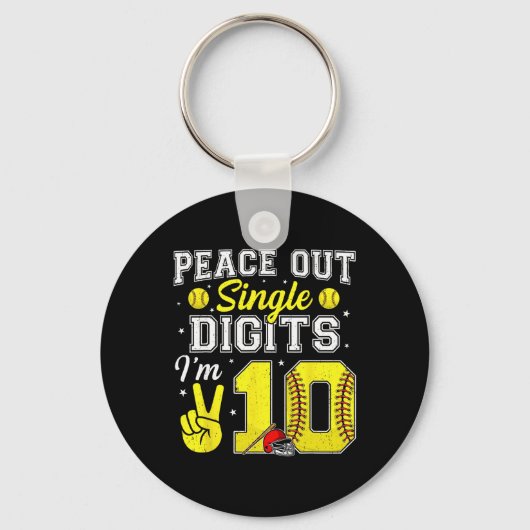 10. Geburtstag Junge Softll Peace Out Einstellige Schlüsselanhänger (Vorderseite)