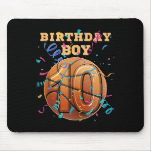 10. Geburtstag Junge zehn 10 Jahre alter Basketbal Mousepad