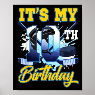 10. Geburtstag Jungen 10 Jahre altes Eishockey-The Poster