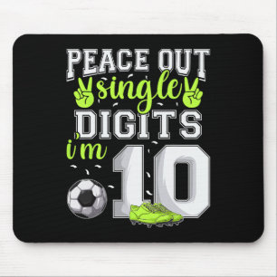 10. Geburtstag Jungen Fußball Peace Out Single Dig Mousepad