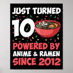 10. Geburtstag Kawaii Anime Ramen 10 Jahre Altes M Poster
