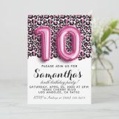 10. Geburtstag Leopard Tierpräsenz Einladung (Stehend Vorderseite)