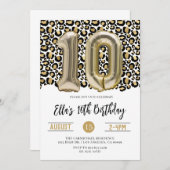 10. Geburtstag Leopard Tierpräsenz Einladung (Vorne/Hinten)