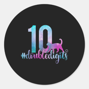 10. Geburtstag Mädchen Doppelziffern Mädchen 10 Ga Runder Aufkleber