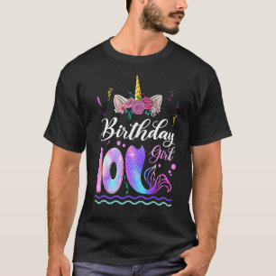 10. Geburtstag Mädchen Einhorn Meerjungfrau 10 Jah T-Shirt