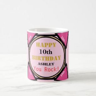 10. Geburtstag Mädchen Name Pink Gold ALLES ALTER Kaffeetasse