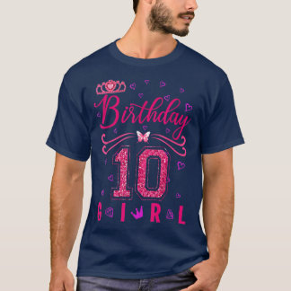 10. Geburtstag Mädchen Niedliche Krone 10 Jahre al T-Shirt
