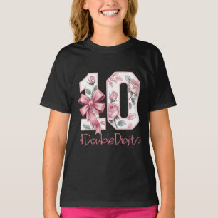 10. Geburtstag Mädchen Pink Coquette Schleife 10 J T-Shirt