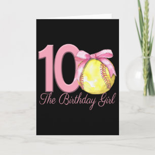 10. Geburtstag Mädchen Softball Spieler Coquette R Karte