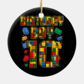 10. Geburtstag Master Builder 10 Jahre alter Block Keramik Ornament (Hinten)