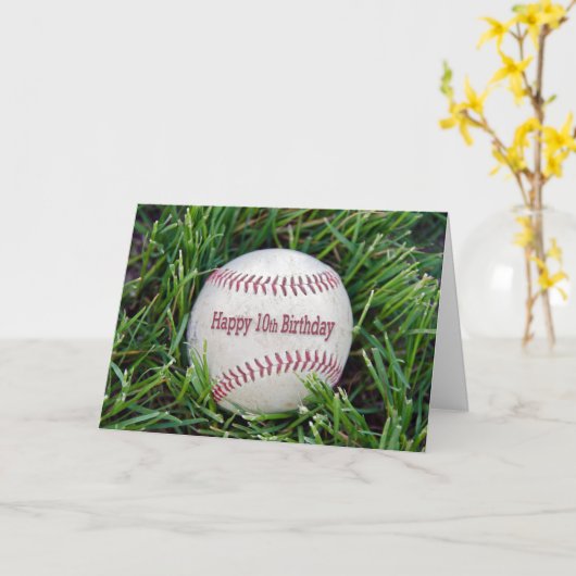 10. Geburtstag mit Baseball Karte (Gelbe Blume)