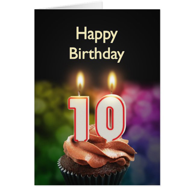 10. Geburtstag mit Kuchen und Kerzen (Vorne)