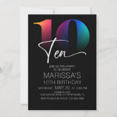 10. Geburtstag Moderne Einladung (Vorderseite)