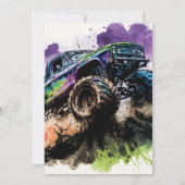 10. Geburtstag Monster Truck Smash Crash Boy Einladung (Rückseite)