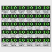 10. Geburtstag - Nerdy / Geeky Style "10" und Name Geschenkpapier (Flach)