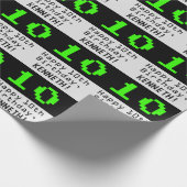 10. Geburtstag - Nerdy / Geeky Style "10" und Name Geschenkpapier (Ecke)
