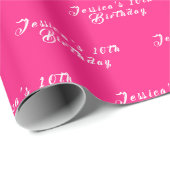 10. Geburtstag Niedlich Girly Pink Einfache modern Geschenkpapier (Rolleneckpunkt)