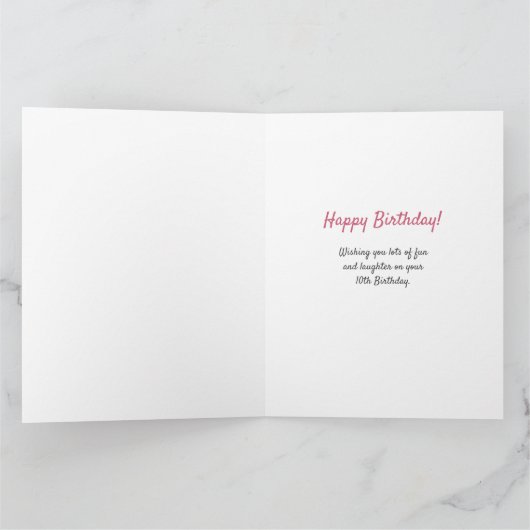 10. Geburtstag Nummer 10 FotoCollage Karte (Innenseite)