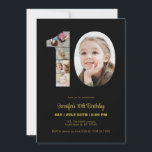 10. Geburtstag Nummer 10 FotoCollage Modernes Schw Einladung<br><div class="desc">Mit dieser faszinierenden 10. Geburtstagsnummer Foto Collage können Sie zehn Jahre lang wunderbare Erinnerungen und Abenteuer feiern. Diese anpassbare Vorlage ist die perfekte Mischung aus Kreativität und Stimmung, die es Ihnen ermöglicht, ein wahrhaft unvergessliches Geschenk für den besonderen Tag Ihrer Lieben zu schaffen. Erleben Sie das Wesentliche von unglaublichen Jahren...</div>