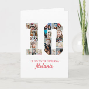 10. Geburtstag Nummer 10 FotoCollage Personalisier Karte