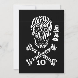 10. Geburtstag oder Jegliches Schädel und Kreuzung Einladung