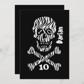 10. Geburtstag oder Jegliches Schädel und Kreuzung Einladung (Vorne/Hinten)