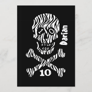 10. Geburtstag oder Jegliches Schädel und Kreuzung Einladung