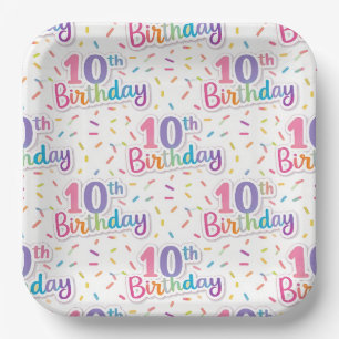 10. Geburtstag Papier-Teller, Zehnter Geburtstag P Pappteller