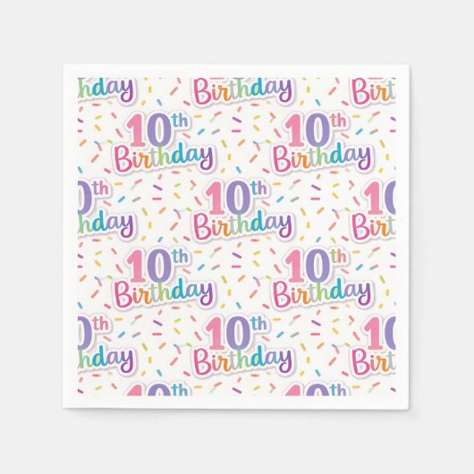 10. Geburtstag Papiertücher, 10. Geburtstagsfeier Serviette (Vorderseite)
