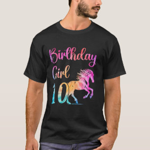 10. Geburtstag Pferd 10 Jahre Altes Mädchen Geburt T-Shirt