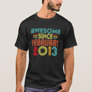 10. Geburtstag Phantastisch Seit Februar 2013 Retr T-Shirt