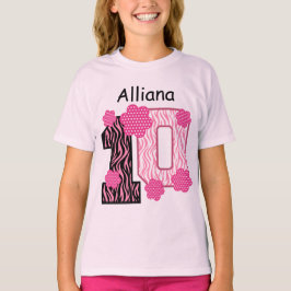 10. Geburtstag Pink Zebra Individuelle Name V025A2 T-Shirt