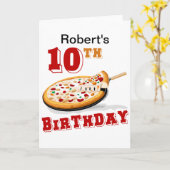 10. Geburtstag Pizza Party Karte (Gelbe Blume)