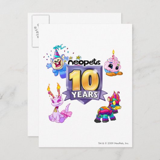 10. Geburtstag Postkarte (Vorne/Hinten)