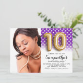 10. Geburtstag Punkt Portrait Einladung (Stehend Vorderseite)