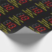 10. Geburtstag: Red Digital Clock Style "10" + Nam Geschenkpapier (Ecke)