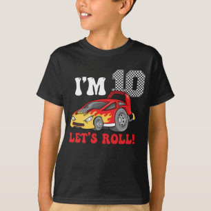 10. Geburtstag Rennwagen 10 Jahre alt Lasst uns ro T-Shirt