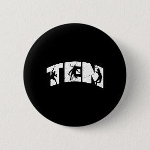 10. Geburtstag Retro Badminton 10 Jahre alter Jung Button