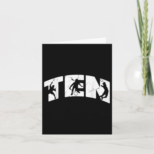 10. Geburtstag Retro Badminton 10 Jahre alter Jung Karte (Vorderseite)